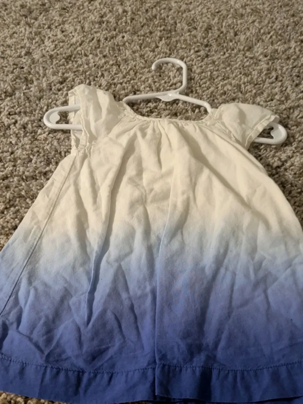 Old Navy White to Blue Ombre Girls Tank Dress Size 3/6 Months